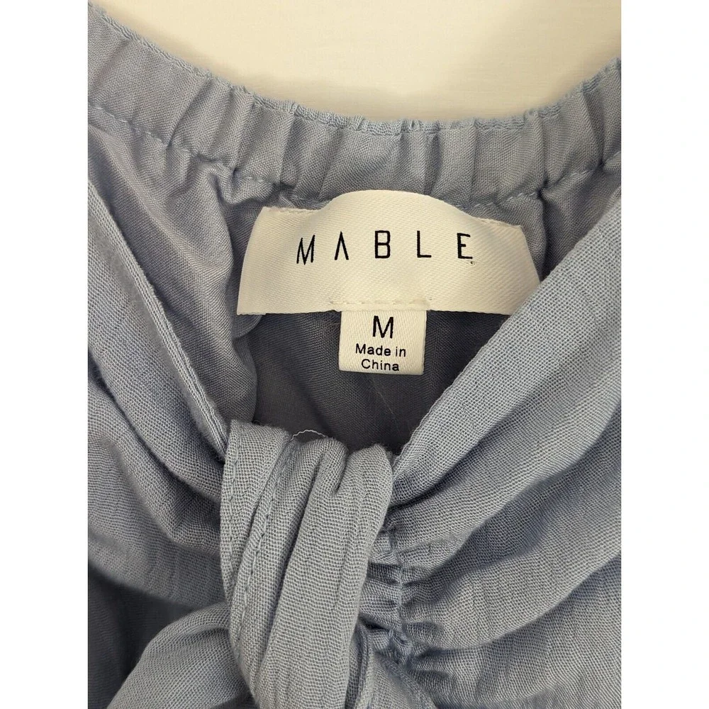 Mable Dress Womens Medium Maxi Vici Boho Puff Sleeve Flutter Light Blue - Picture 5 of 10